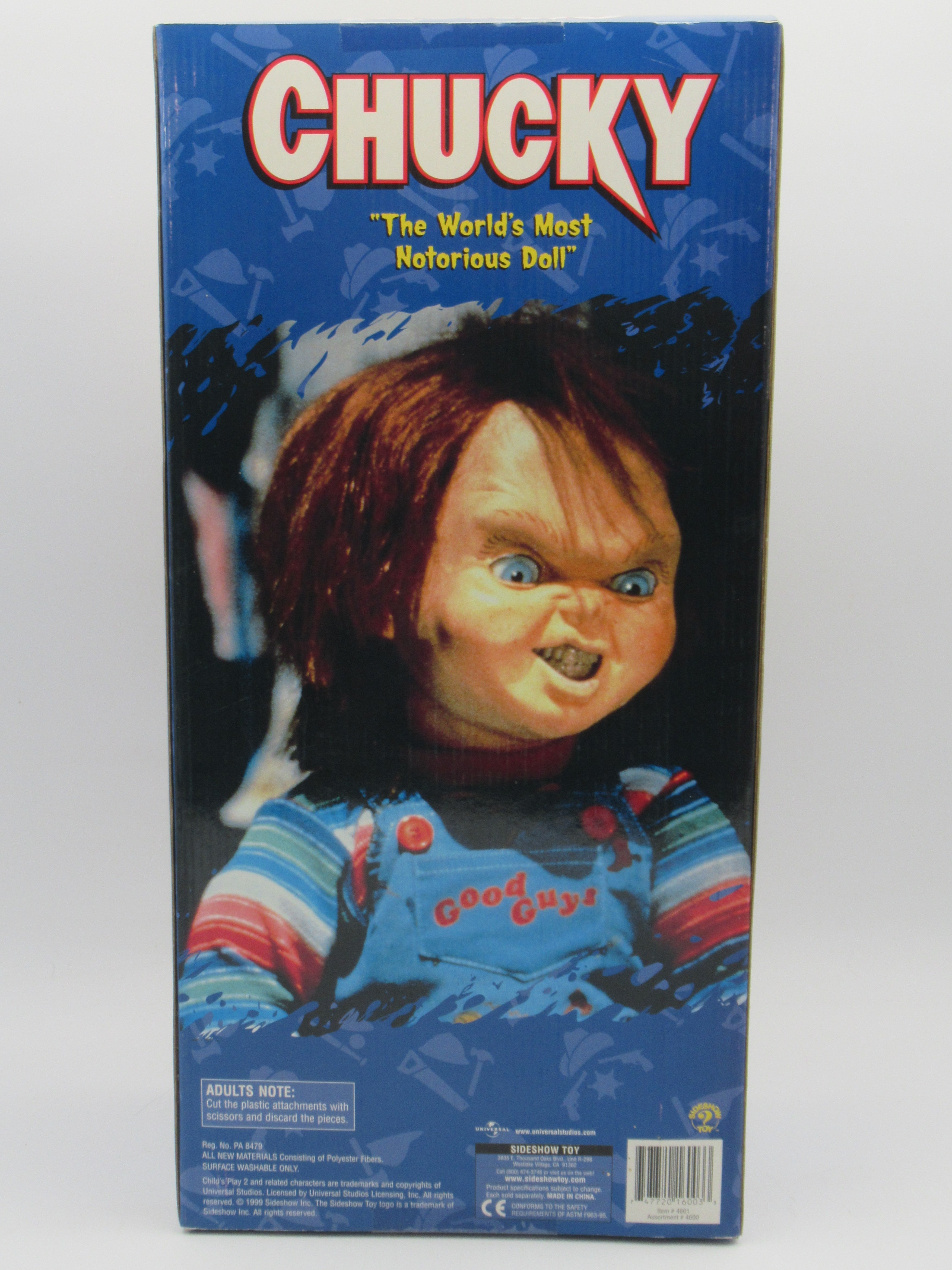 CHILD'S PLAY 2 Brad Dourif SIGNED Chucky 16" Doll - Sideshow Toy (1999) Horror Collectible